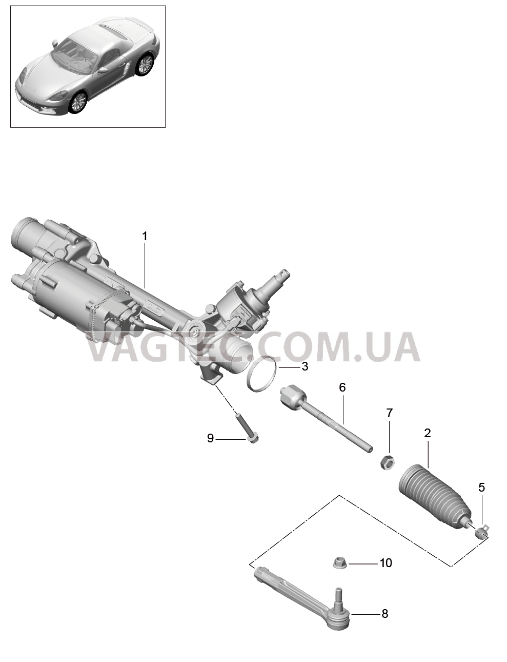 403-000 Рулевой механизм, Элементы управления для PORSCHE Boxster 2017