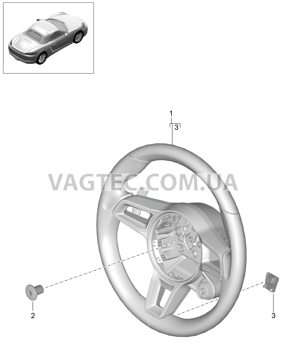 403-004 Рулевые колеса, PDK
						
						I250 для PORSCHE Boxster 2017