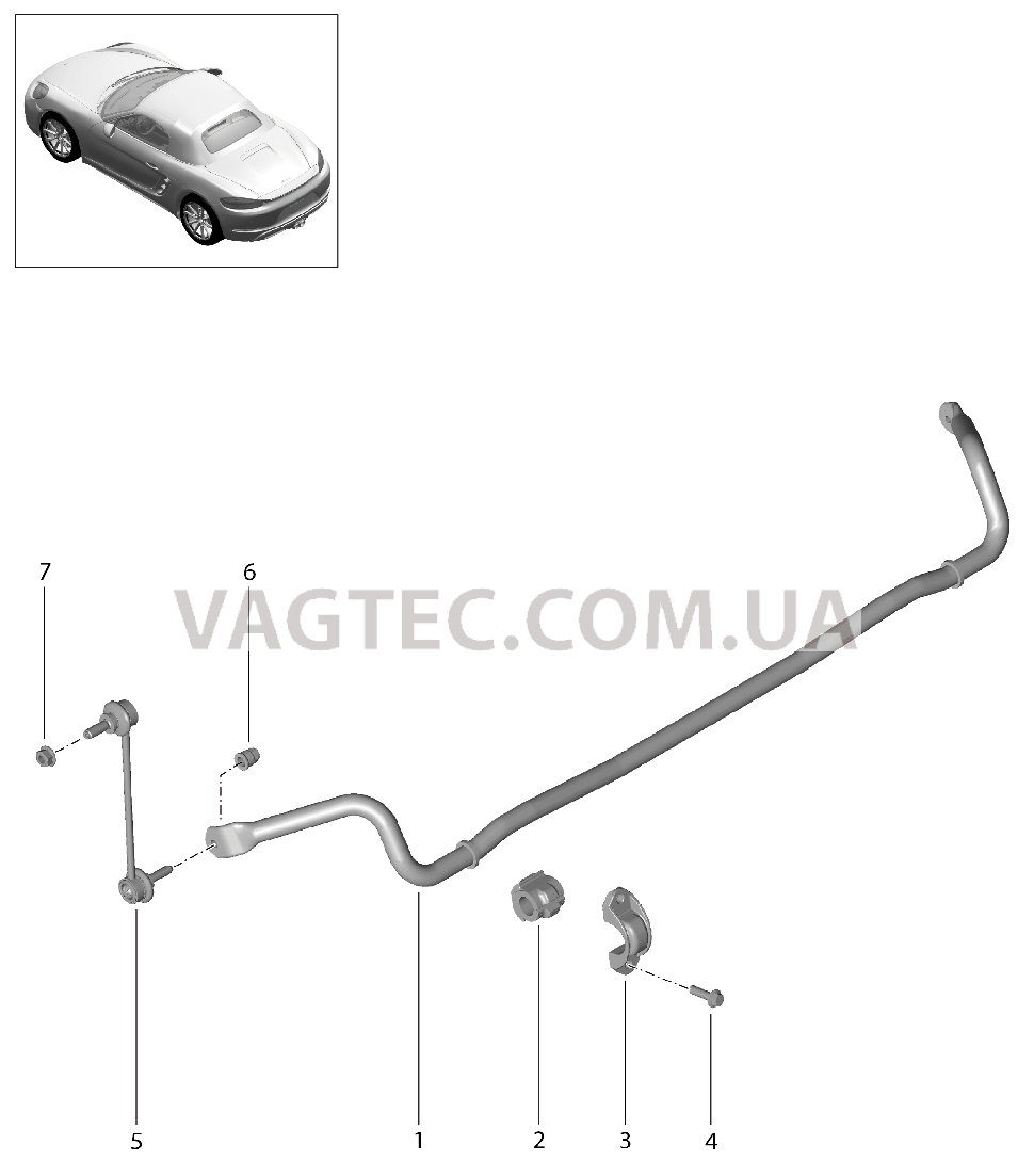 501-003 Стабилизатор для PORSCHE Boxster 2017USA