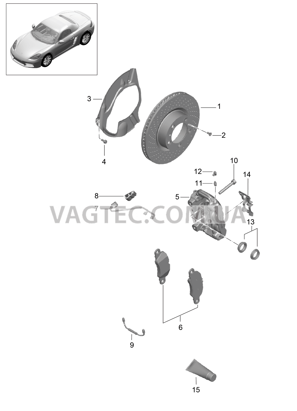 602-000 Дисковой тормоз, Передняя ось для PORSCHE Boxster 2017USA