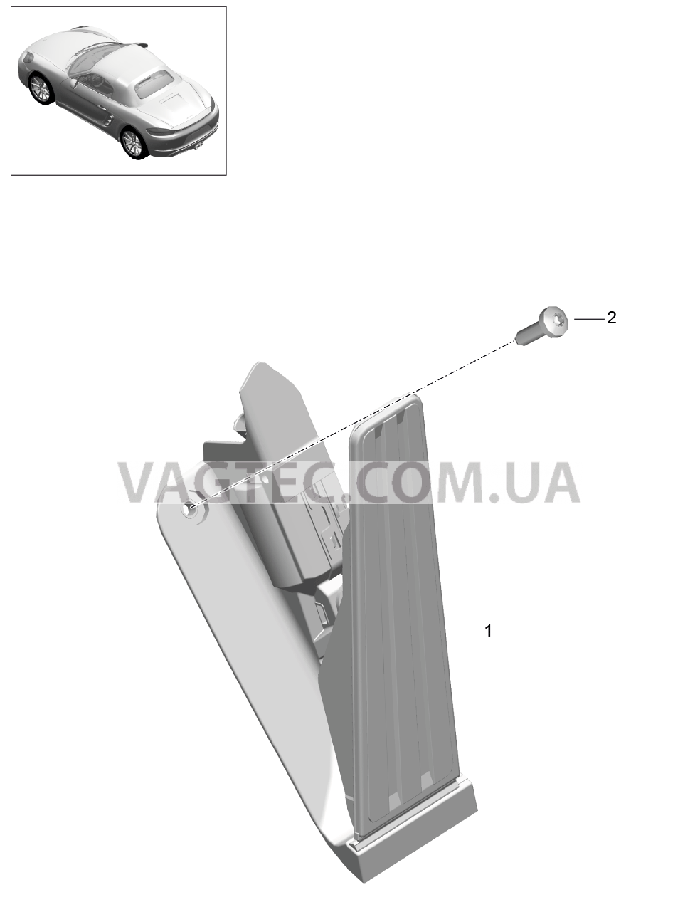 702-010 Педальный механизм, Привод акселератора для PORSCHE Boxster 2017USA