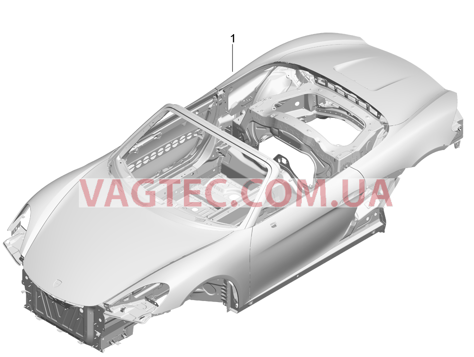 801-000 Силовая структура кузова для PORSCHE Boxster 2017USA