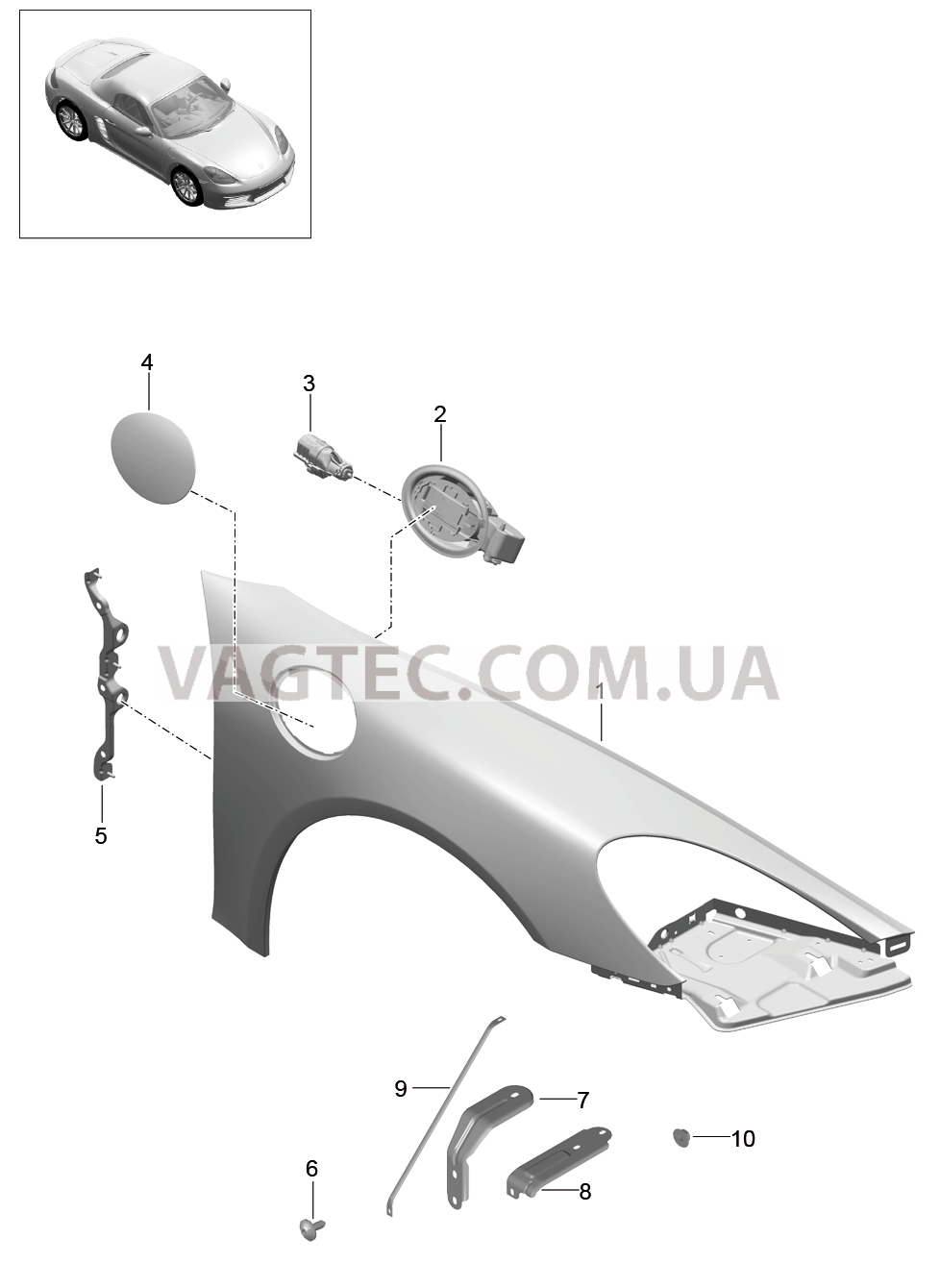 801-040 Крыло для PORSCHE Boxster 2017