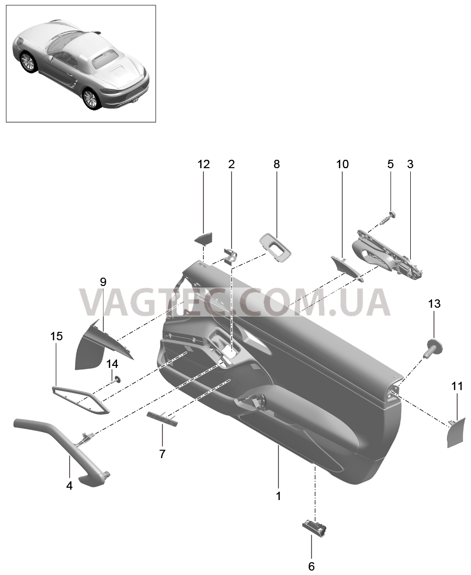 808-020 Обшивка двери, Детали, Кожа, Декоративн.панель, Кожа
						
						IXWA/981 для PORSCHE Boxster 2017