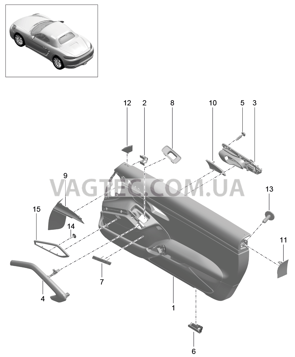 808-040 Обшивка двери, Детали, Декоративн.панель, Углерод
						
						IXWC/981 для PORSCHE Boxster 2017