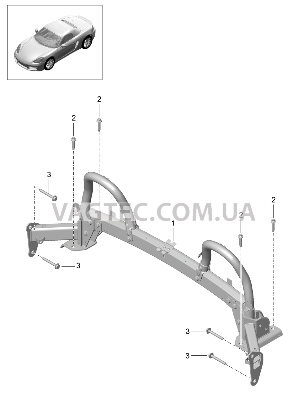 812-005 Дуга защиты от опрокидыв. для PORSCHE Boxster 2017USA