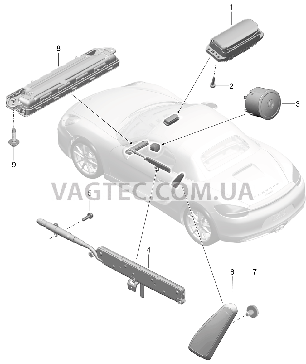 812-050 Подушка безопасности для PORSCHE Boxster 2017