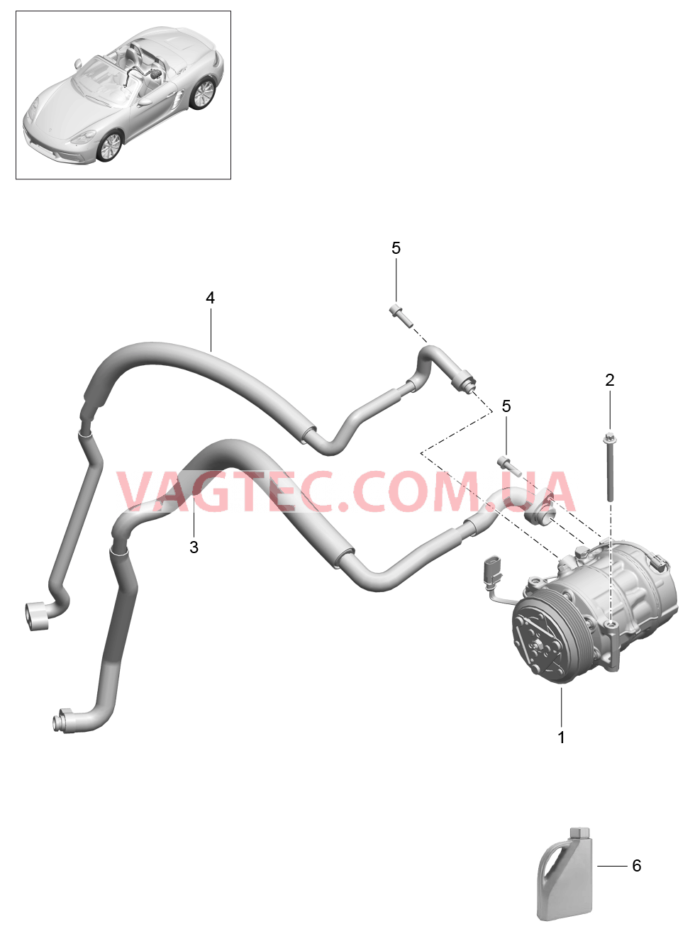 813-040 Компрессор, Кондиционер для PORSCHE Boxster 2017USA