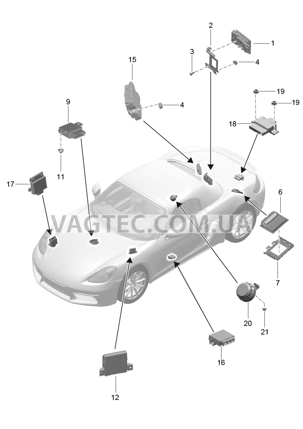 901-003 Блоки управления для PORSCHE Boxster 2017USA