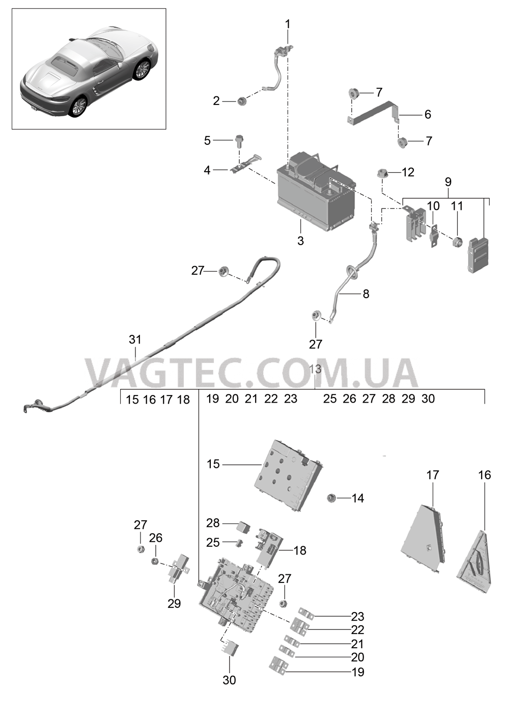 902-006 Источник питания, Распределительное устройство для PORSCHE Boxster 2017USA