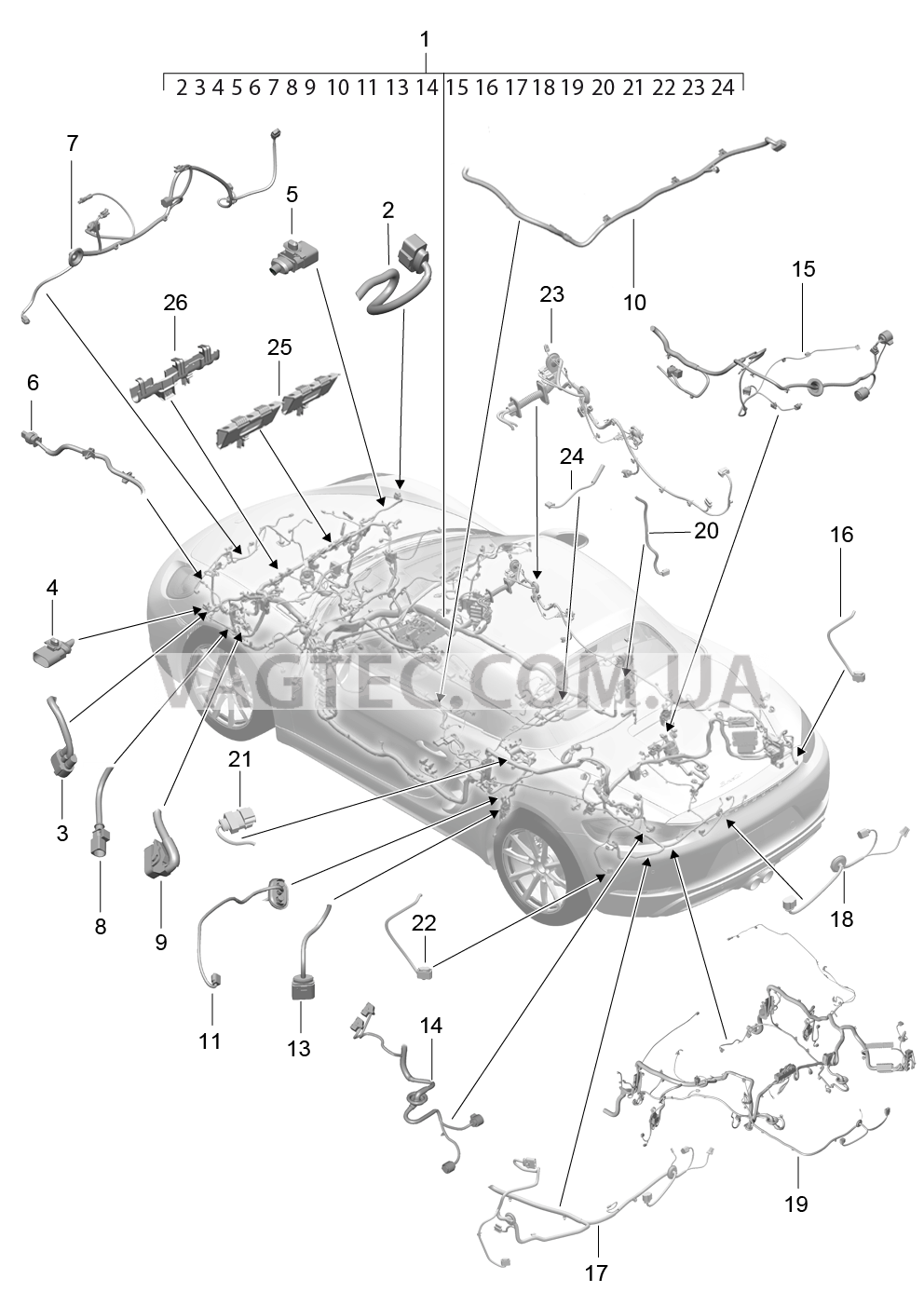 902-010 Жгуты проводов, Салон, и, Сегмент детали для PORSCHE Boxster 2017USA