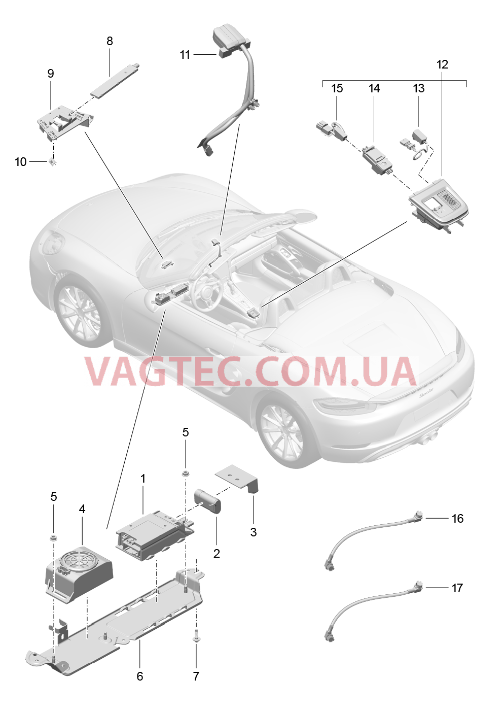 911-004 Система экстренного вызова
						
						INZ3 для PORSCHE Boxster 2017USA