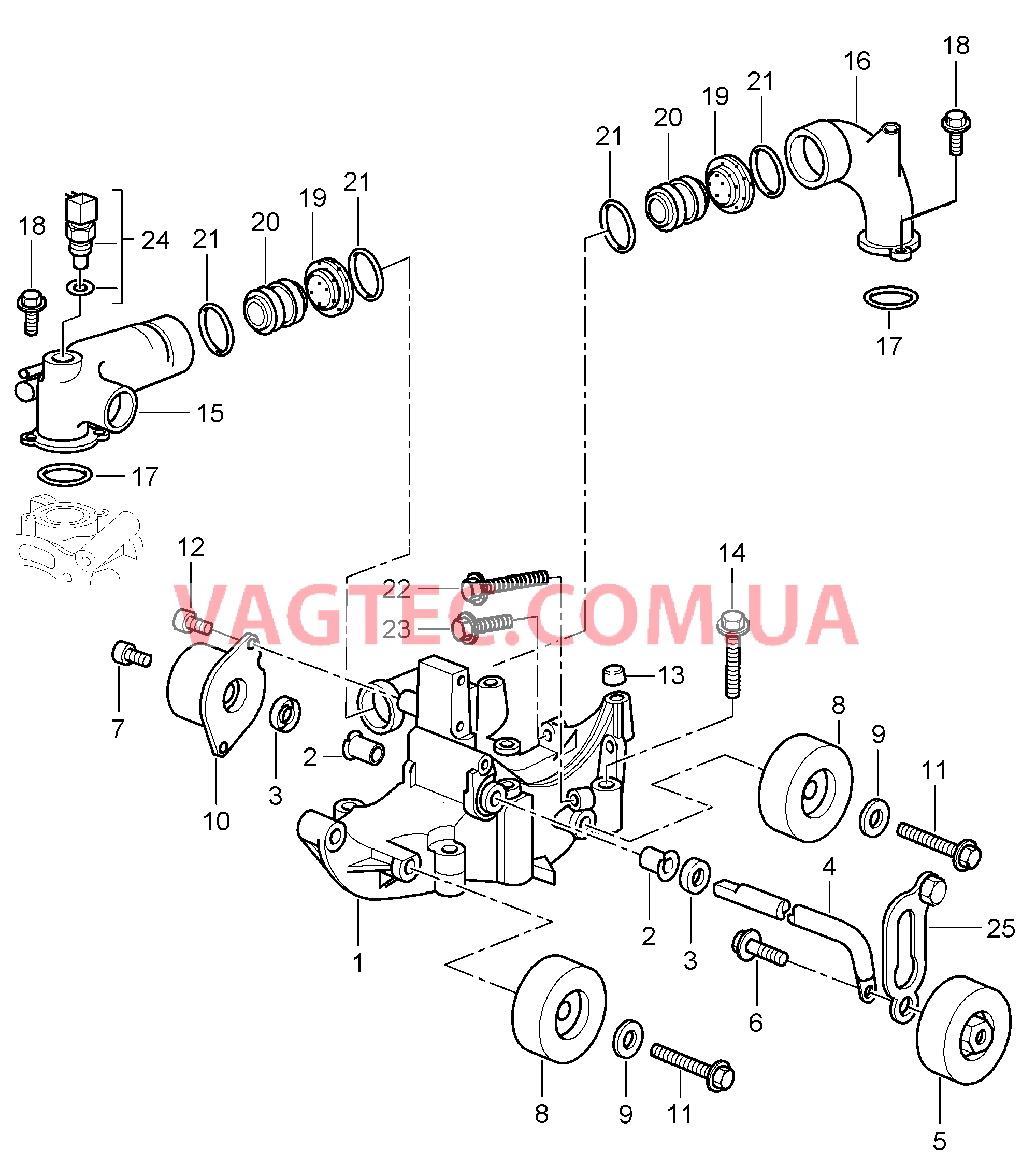 101-015 Натяжитель ремня, Ременный привод
						
						M97.70 для PORSCHE Porsche911TurboGT2 2007-2009