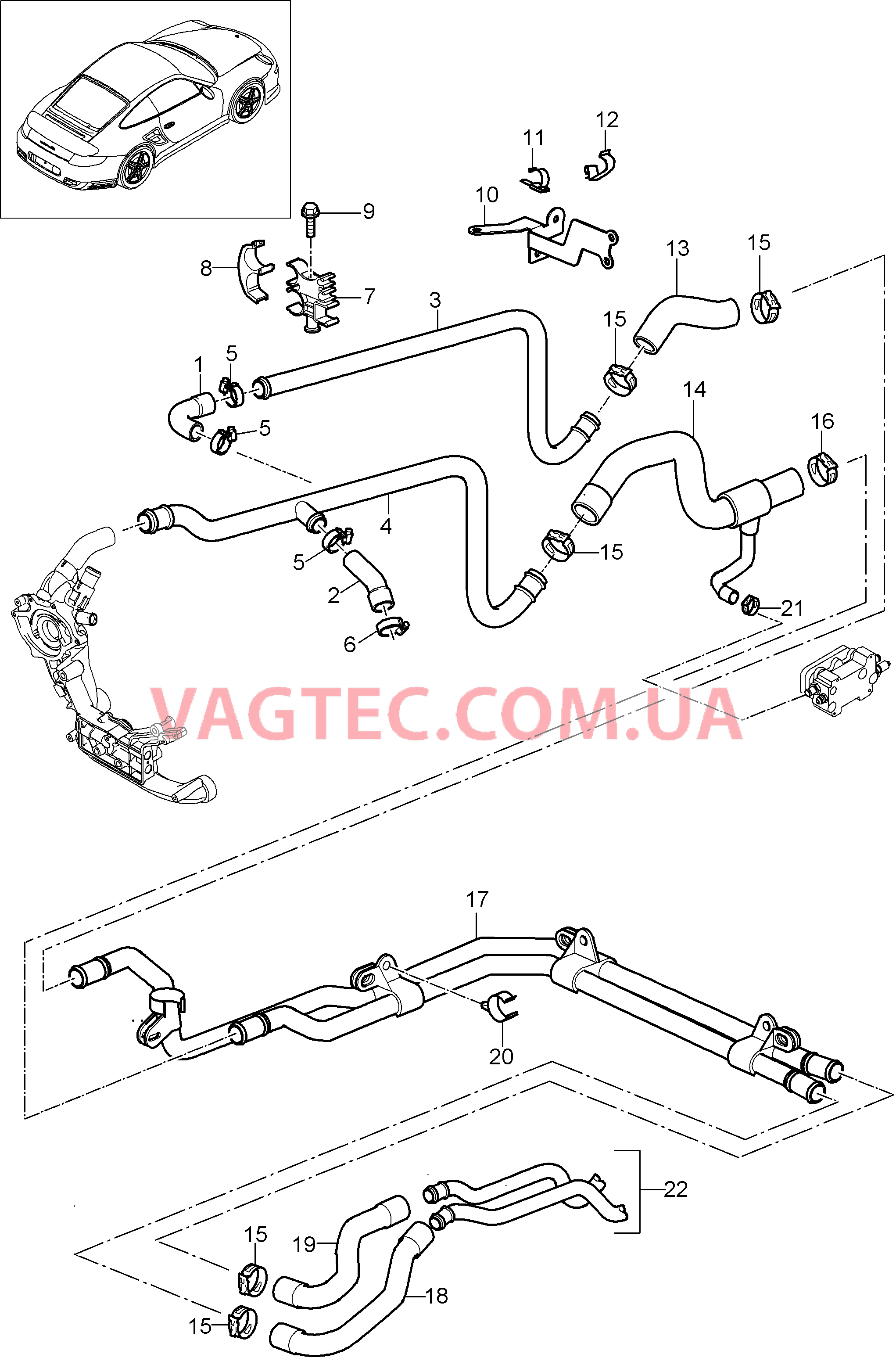 105-003 Линии, Обогрев, TURBO
						
						M97.70 для PORSCHE Porsche911TurboGT2 2007-2009