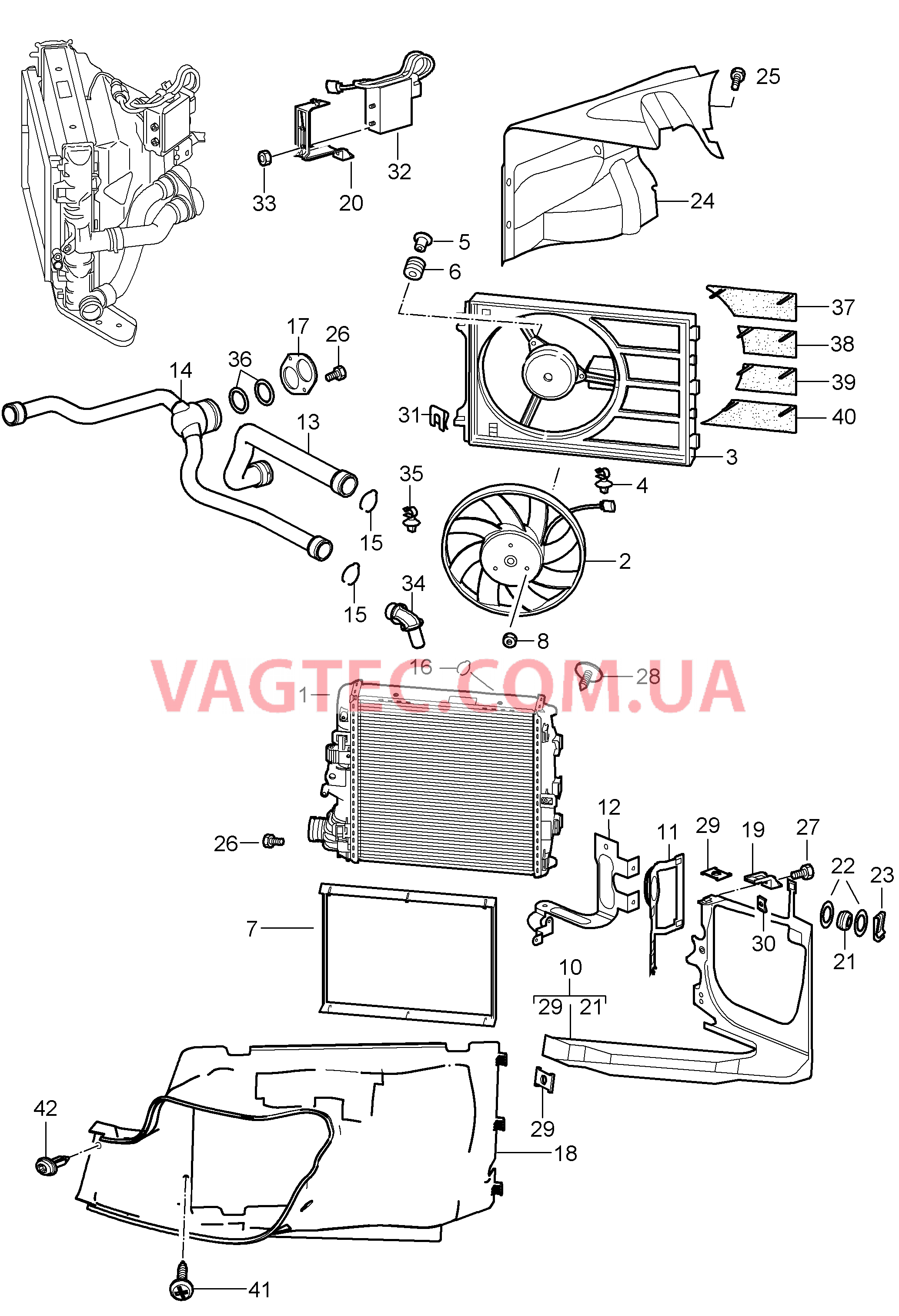 105-015 Водяное охлаждение 3 для PORSCHE Porsche911TurboGT2 2007-2009