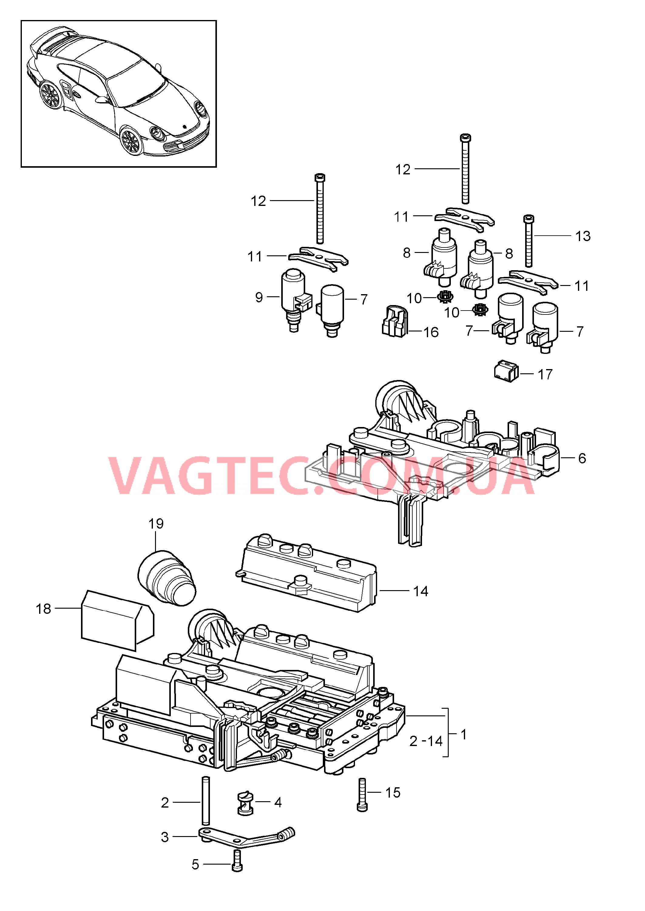 340-002 TIPTRONIC, Элемент переключ., Электромагн.клапан, Регулятор давления
						
						A97.50 для PORSCHE Porsche911TurboGT2 2007-2009USA