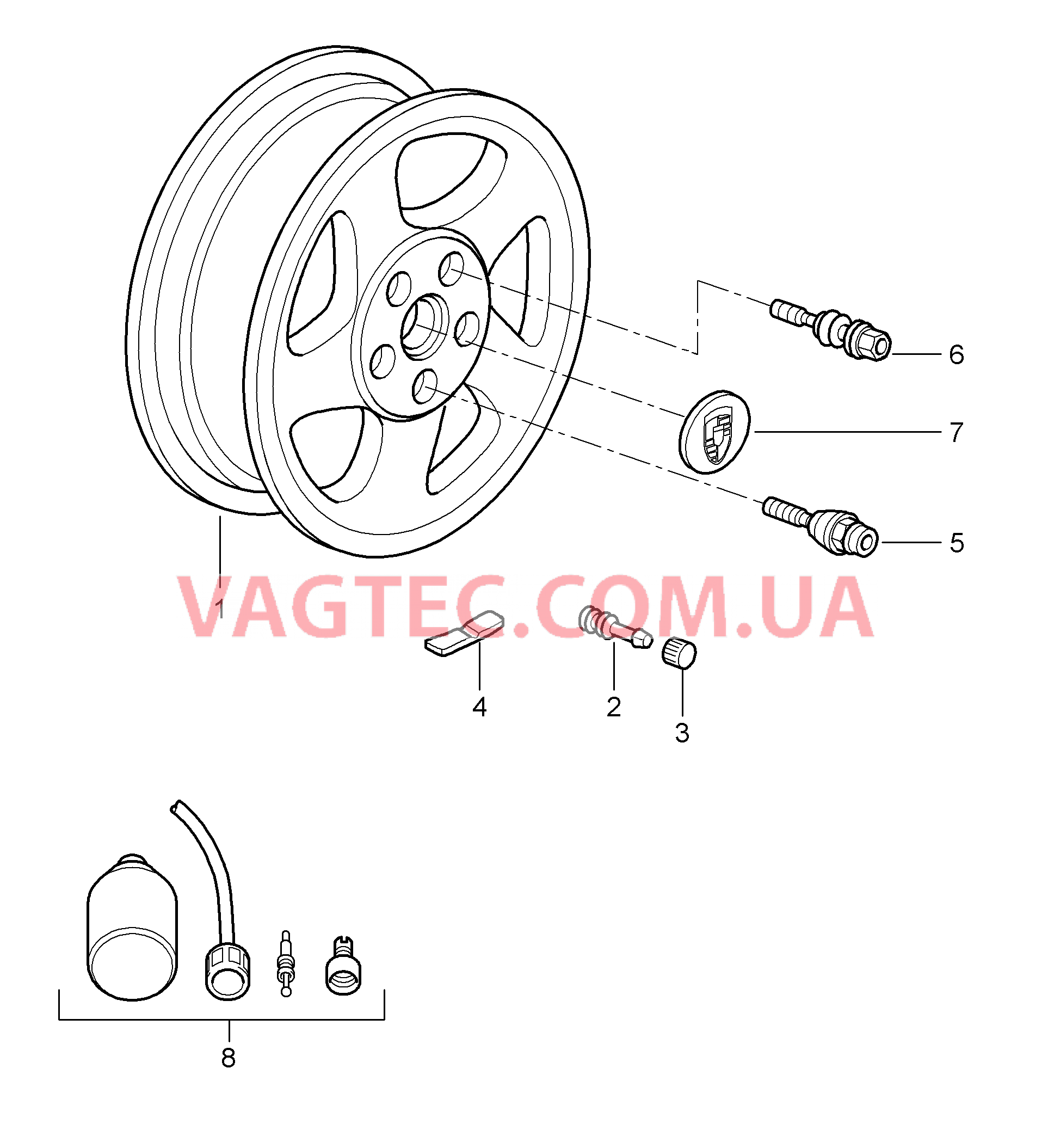 601-000 Колеса для PORSCHE Porsche911TurboGT2 2007-2009