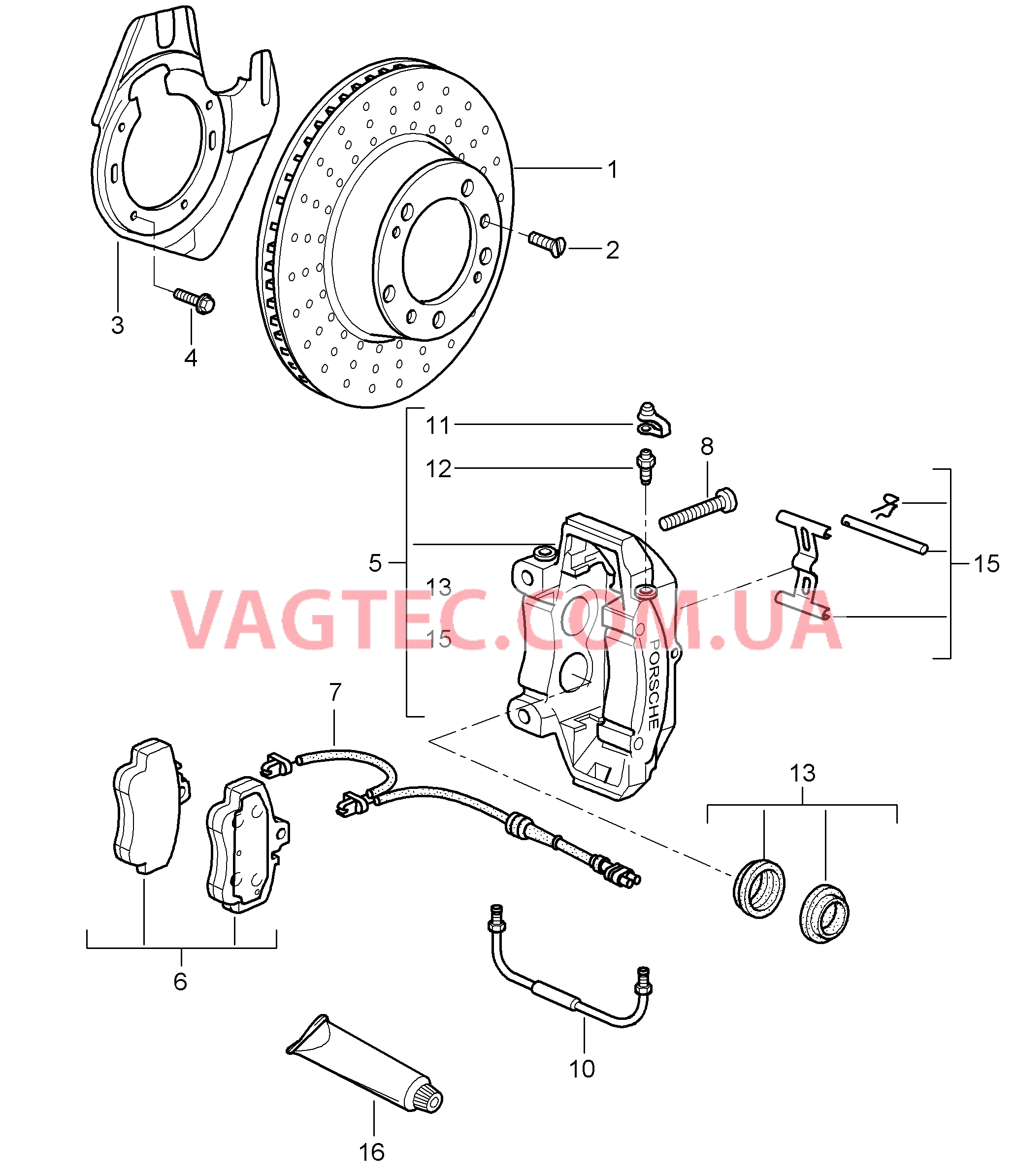 602-001 Дисковой тормоз, Передняя ось
						
						GT2 для PORSCHE Porsche911TurboGT2 2007-2009