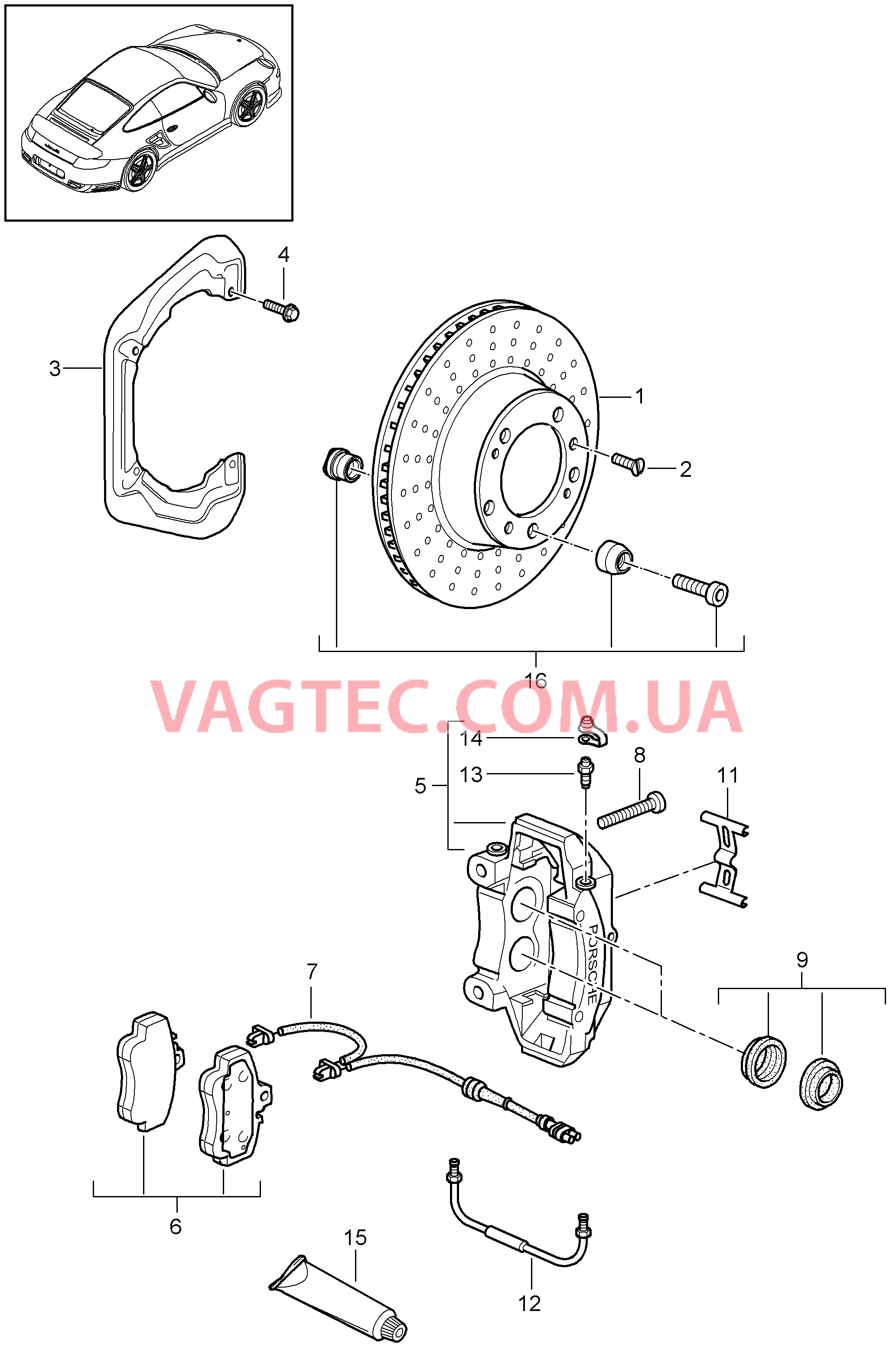 603-000 Дисковой тормоз, Задняя ось
						
						TURBO для PORSCHE Porsche911TurboGT2 2007-2009