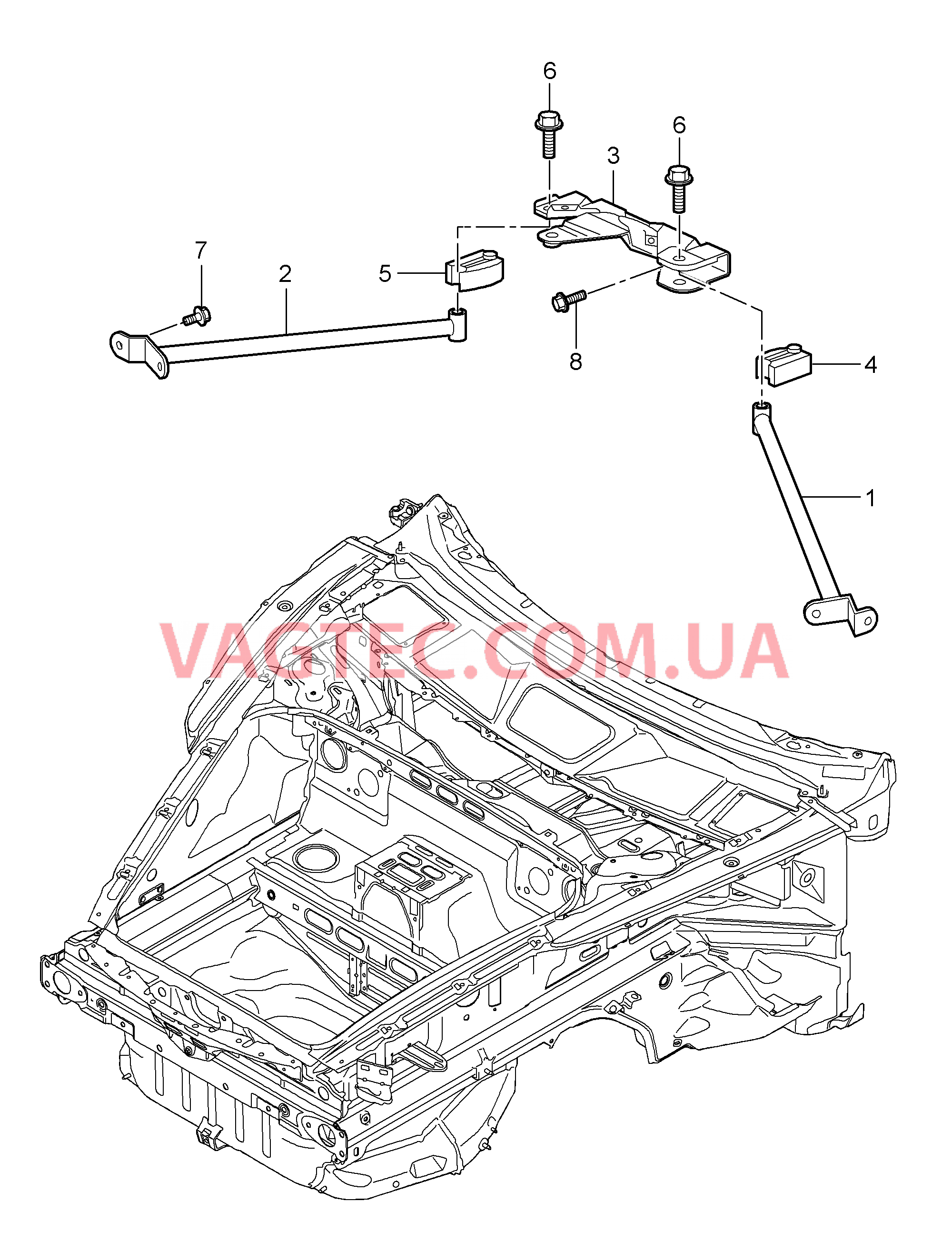 801-015 Растяжка для PORSCHE Porsche911TurboGT2 2007-2009