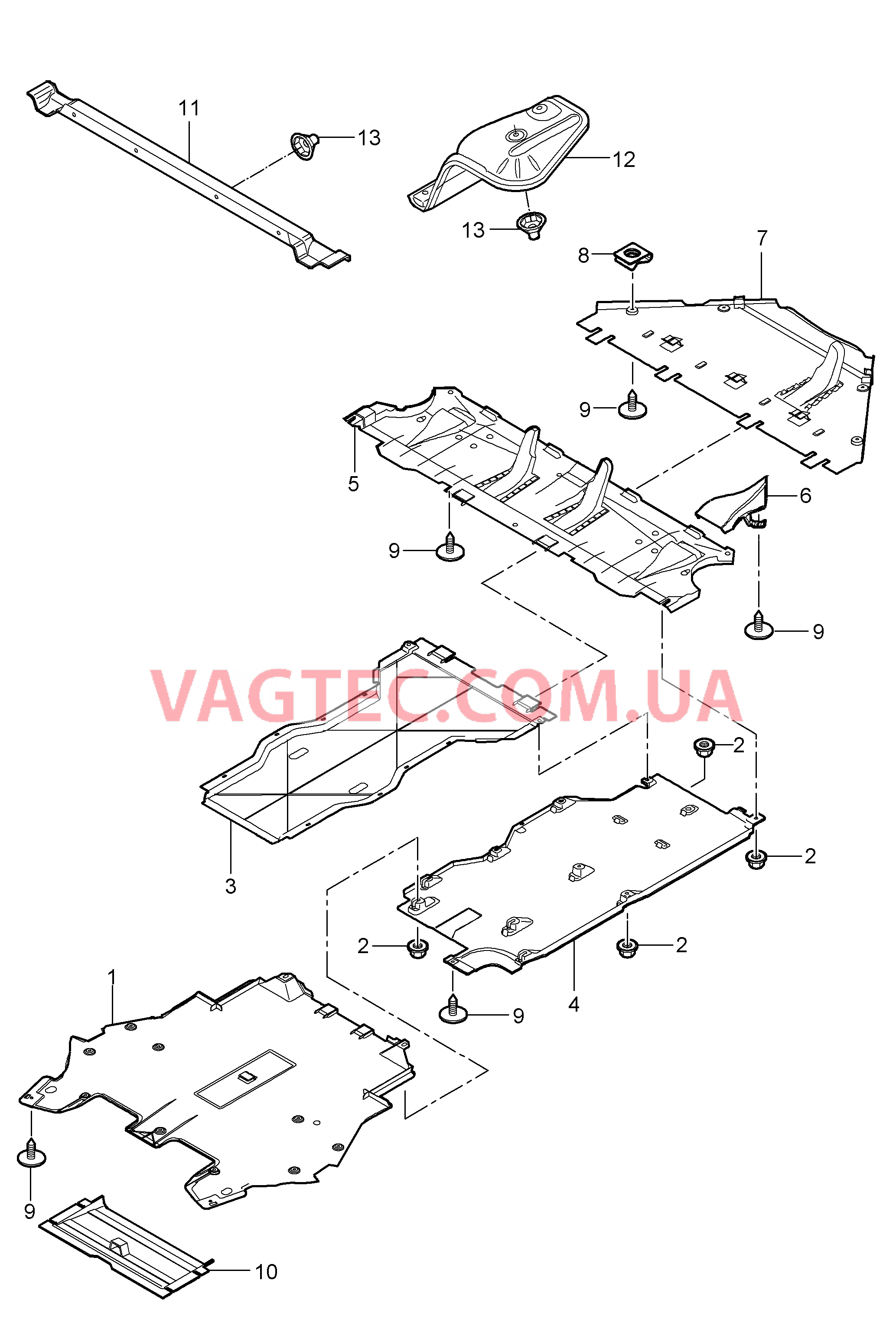 801-070 Обивки, Днище кузова для PORSCHE Porsche911TurboGT2 2007-2009USA