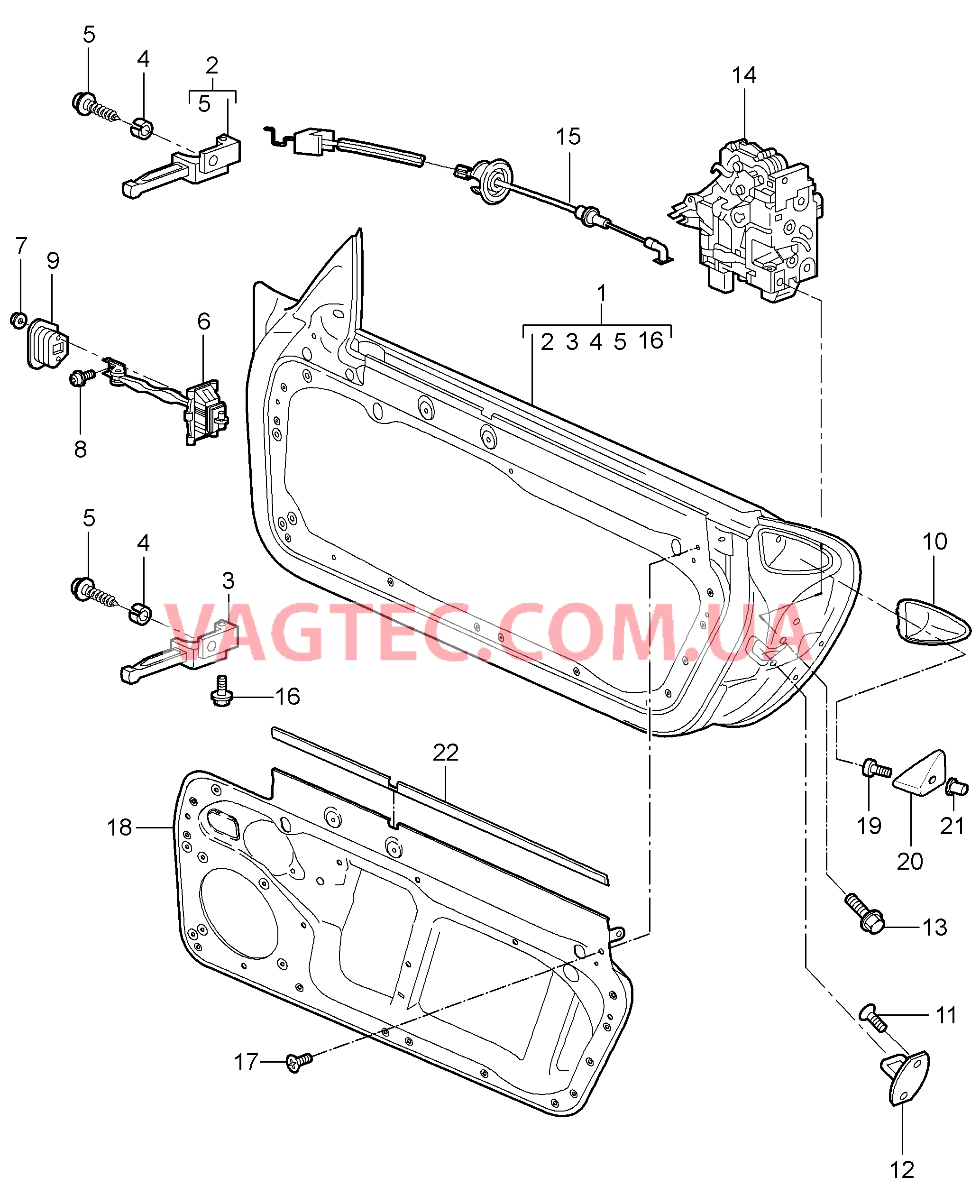 804-000 Структура двери, Встраиваемые детали, Замок двери для PORSCHE Porsche911TurboGT2 2007-2009