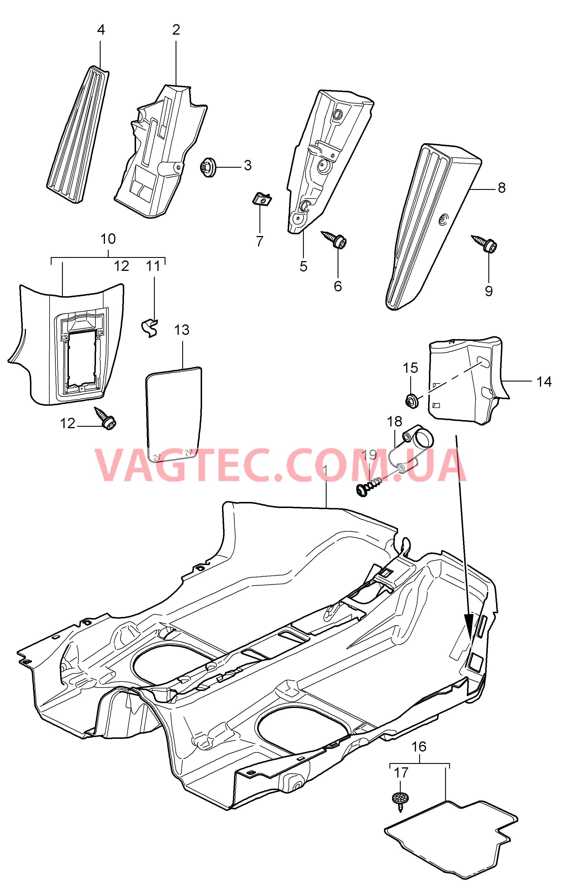 807-002 Накладка на днище, Обивки для PORSCHE Porsche911TurboGT2 2007-2009USA