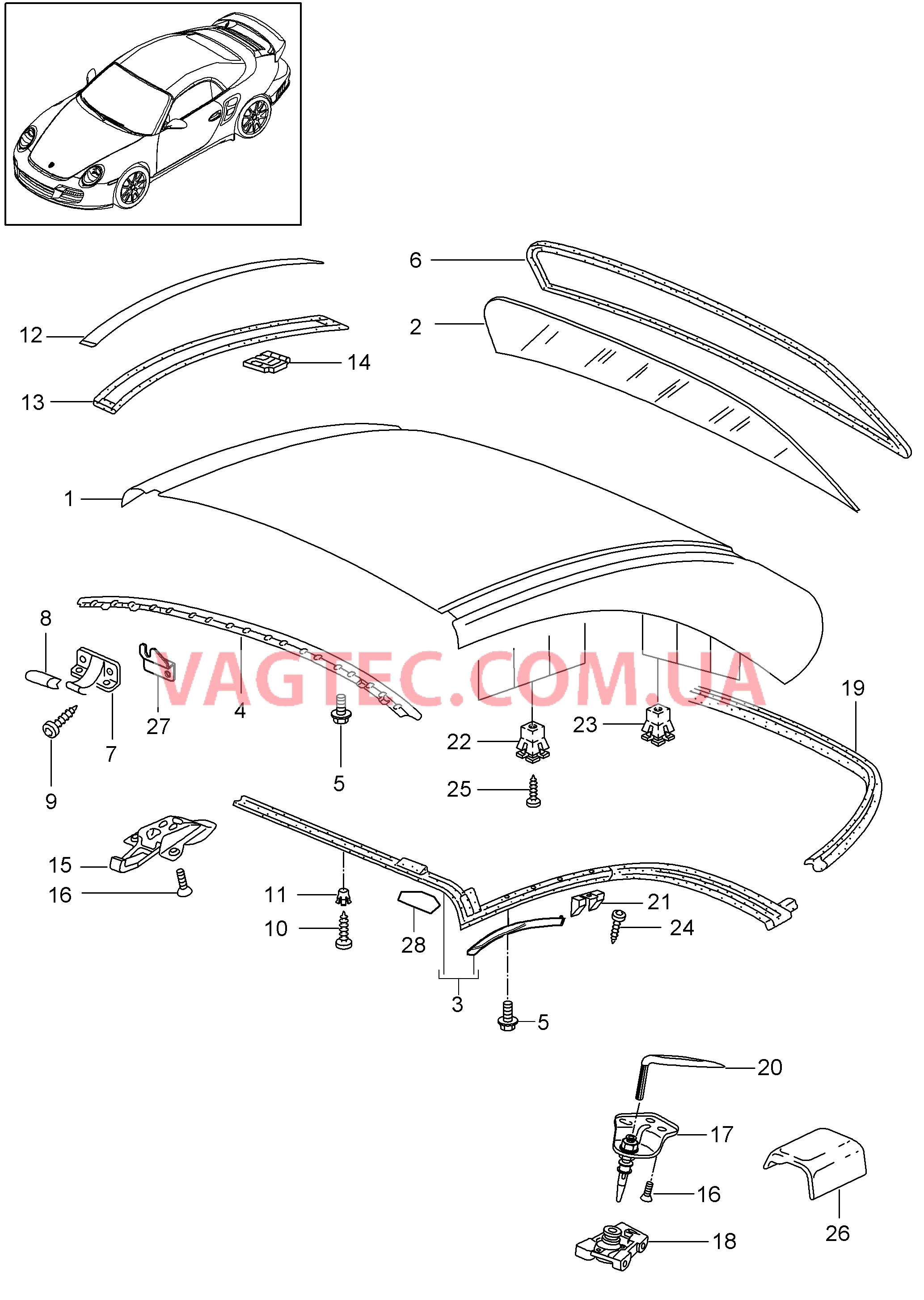 811-016 Жесткий верх, Детали, Уплотнения
						
						I550 для PORSCHE Porsche911TurboGT2 2007-2009