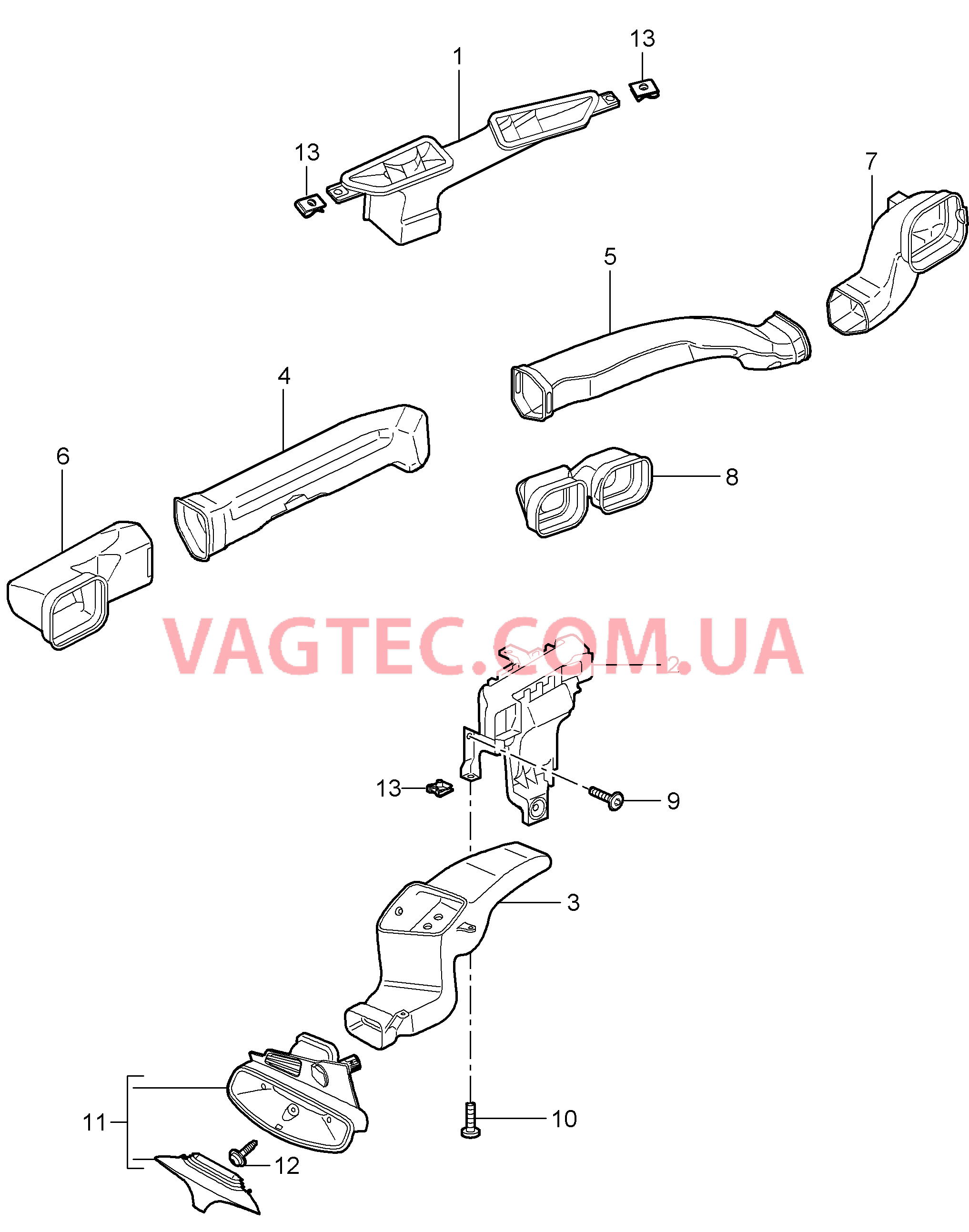 813-001 Воздухораспределитель, Салон для PORSCHE Porsche911TurboGT2 2007-2009