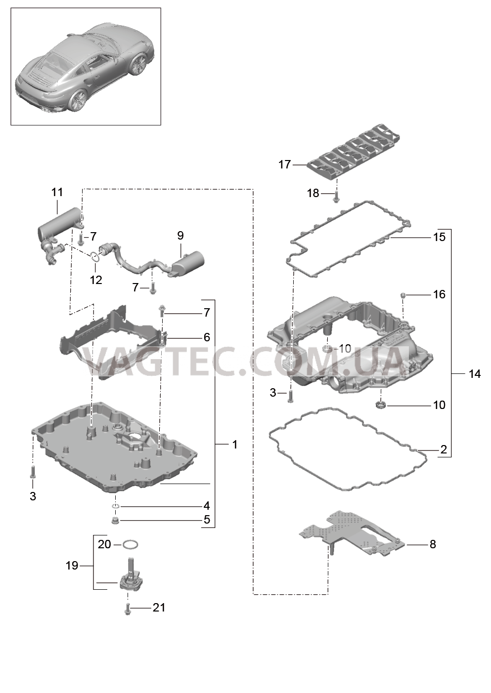 104-002 Масляный поддон для PORSCHE Porsche991Turbo 2014-2017USA