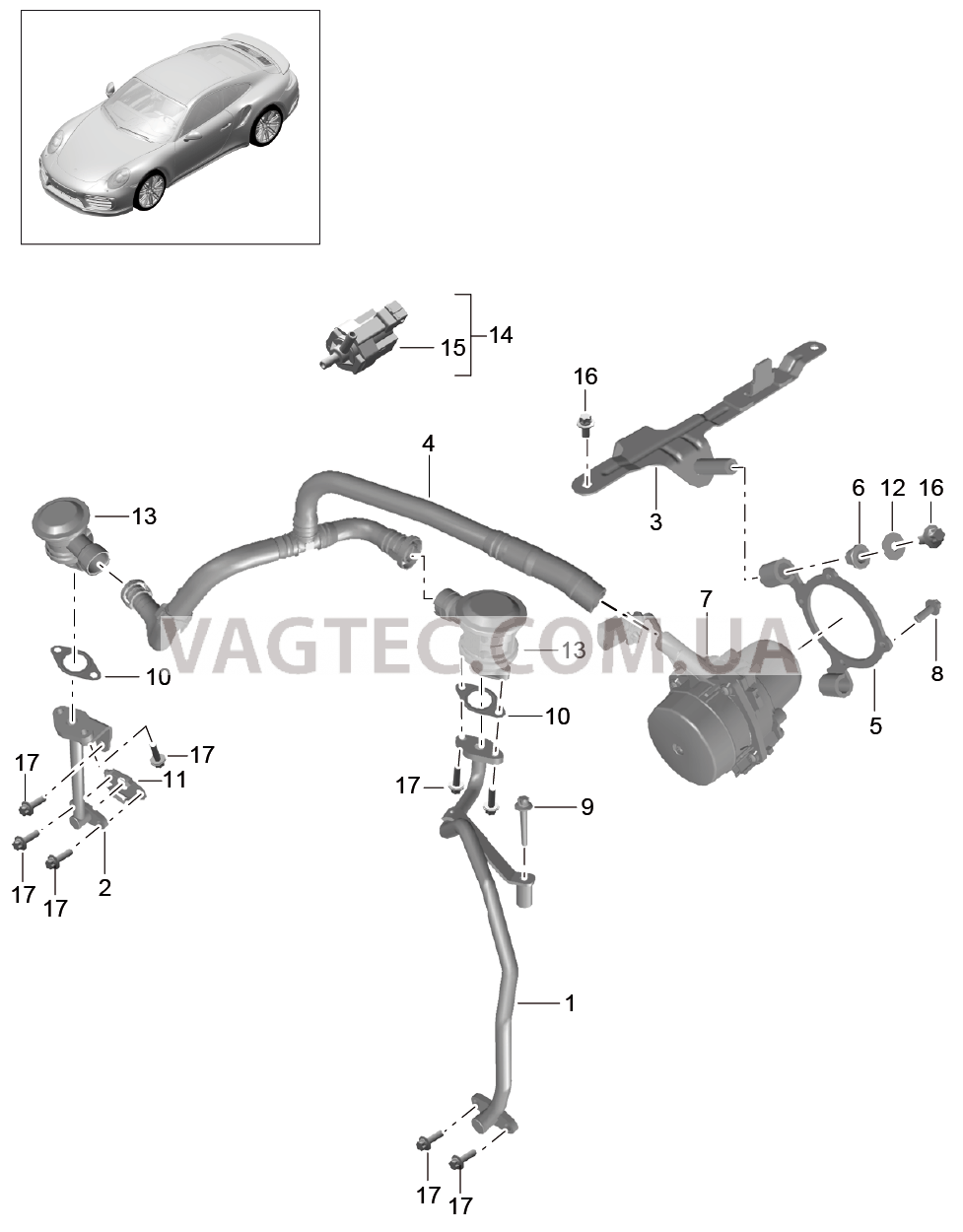 108-000 Подача воздуха для PORSCHE Porsche991Turbo 2014-2017