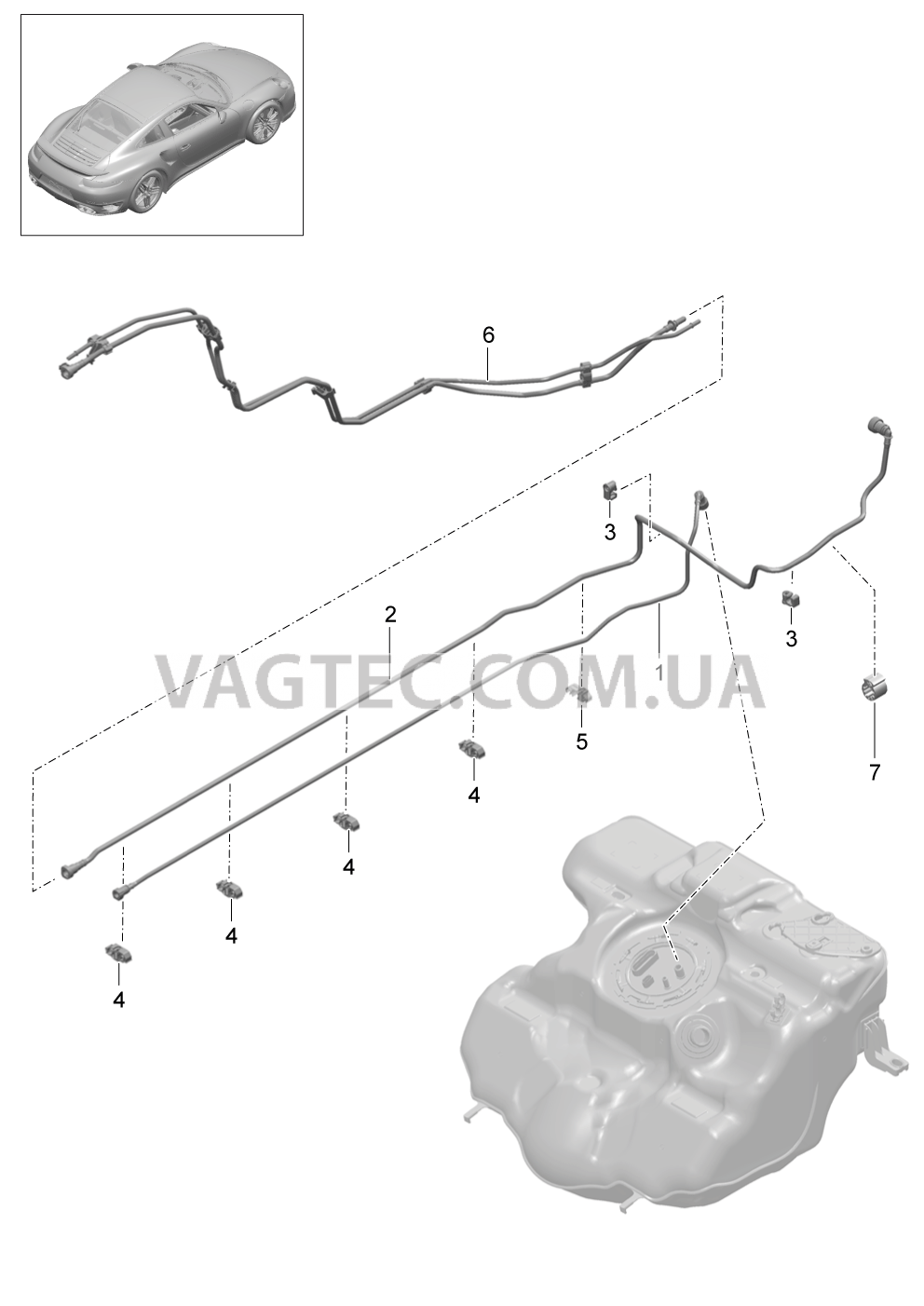 201-005 Топливная система, передний для PORSCHE Porsche991Turbo 2014-2017