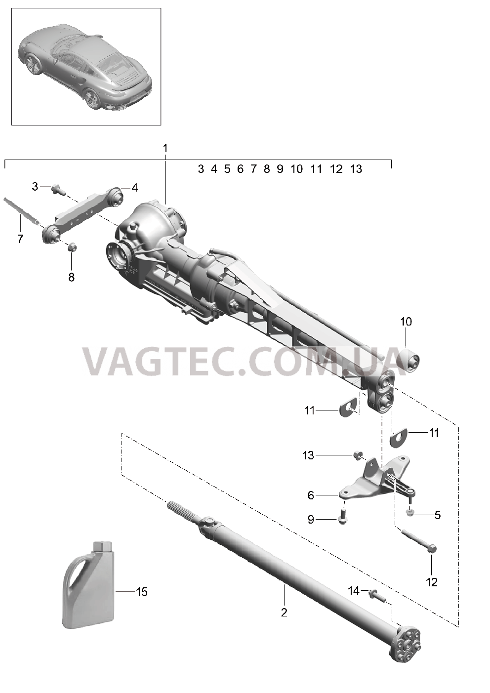 305-010 ГП передней оси, Карданный вал для PORSCHE Porsche991Turbo 2014-2017