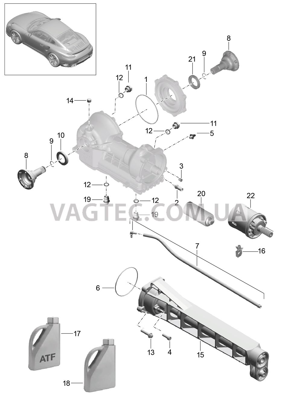 305-015 ГП передней оси, Отдельные детали для PORSCHE Porsche991Turbo 2014-2017USA