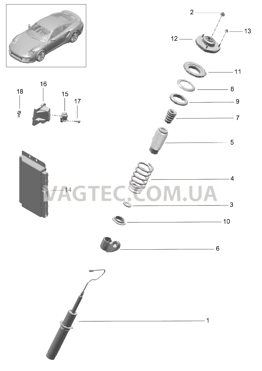 402-000 Пружина, Амортизац.стойка для PORSCHE Porsche991Turbo 2014-2017