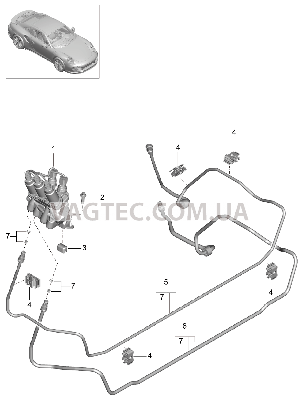 402-020 Линии, Блок клапанов, Передняя часть кузова, PDCC
						
						I352 для PORSCHE Porsche991Turbo 2014-2017