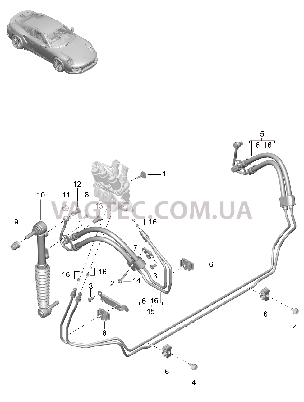 402-030 Линии, Передняя часть кузова, Амортизатор, PDCC
						
						I352 для PORSCHE Porsche991Turbo 2014-2017USA