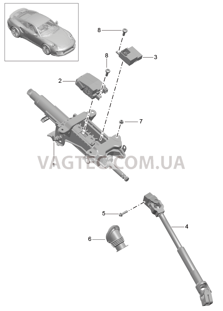 403-006 Рулевая колонка, Рулевой вал для PORSCHE Porsche991Turbo 2014-2017