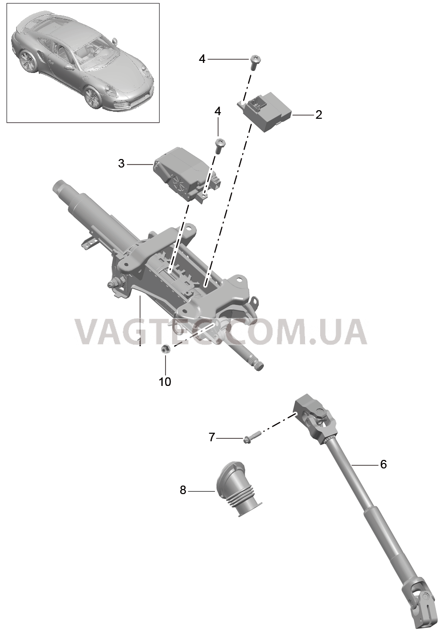 403-008 Рулевая колонка, Рулевой вал для PORSCHE Porsche991Turbo 2014-2017