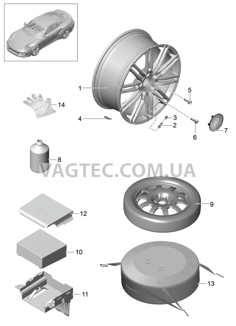 601-000 Колеса
						
						-I478 для PORSCHE Porsche991Turbo 2014-2017