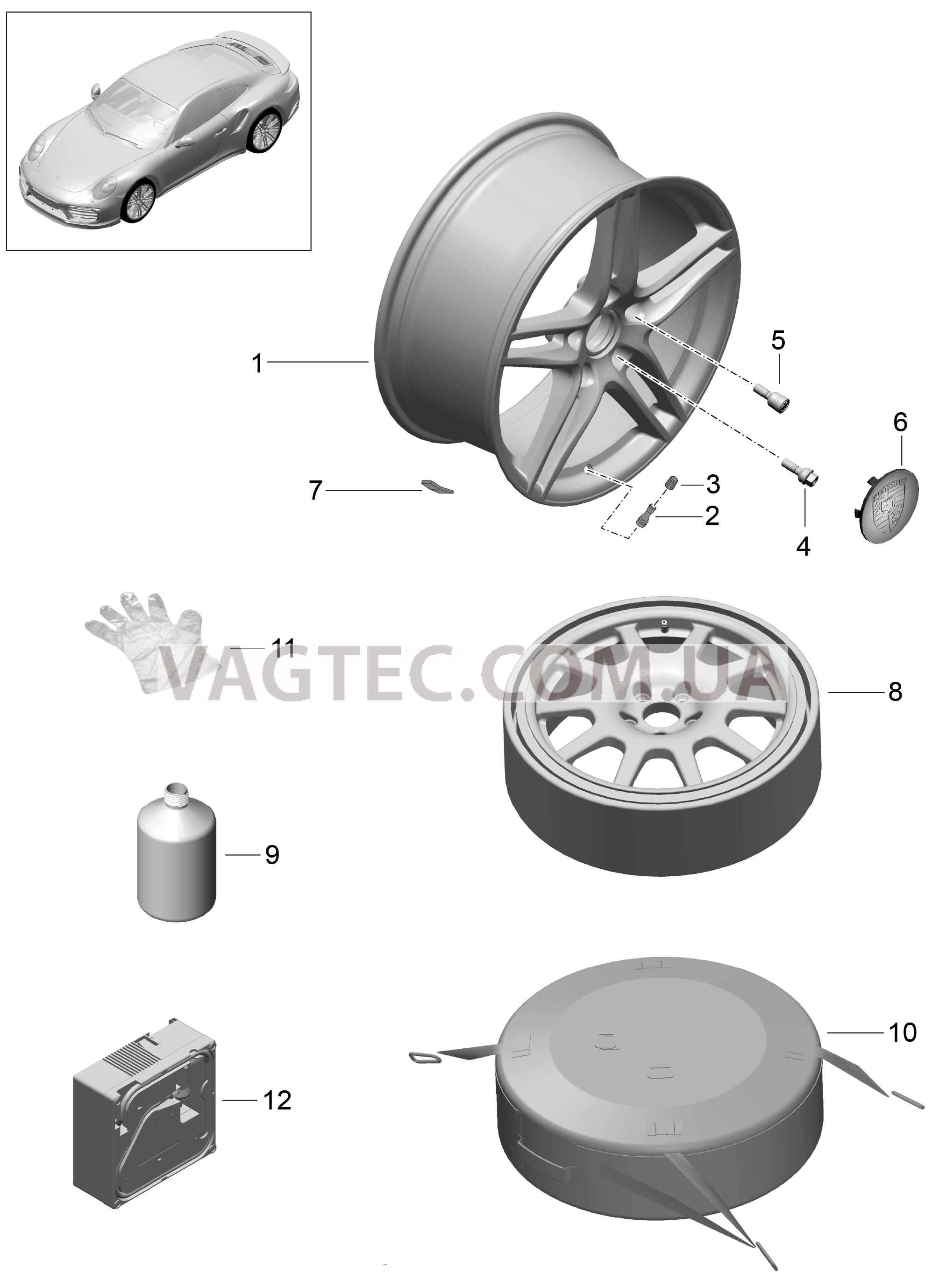 601-002 Колеса
						
						-I478 для PORSCHE Porsche991Turbo 2014-2017