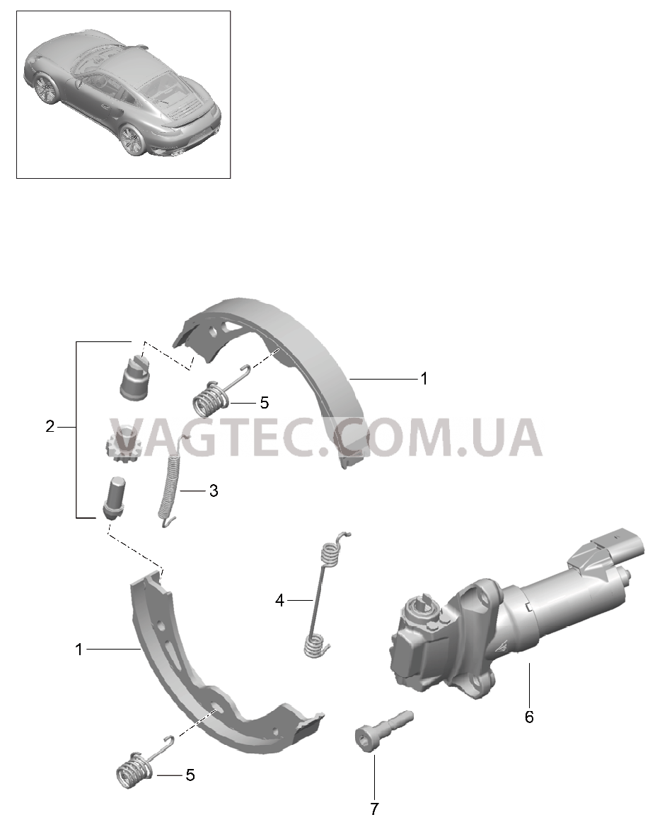 603-005 Стояночный тормоз для PORSCHE Porsche991Turbo 2014-2017USA