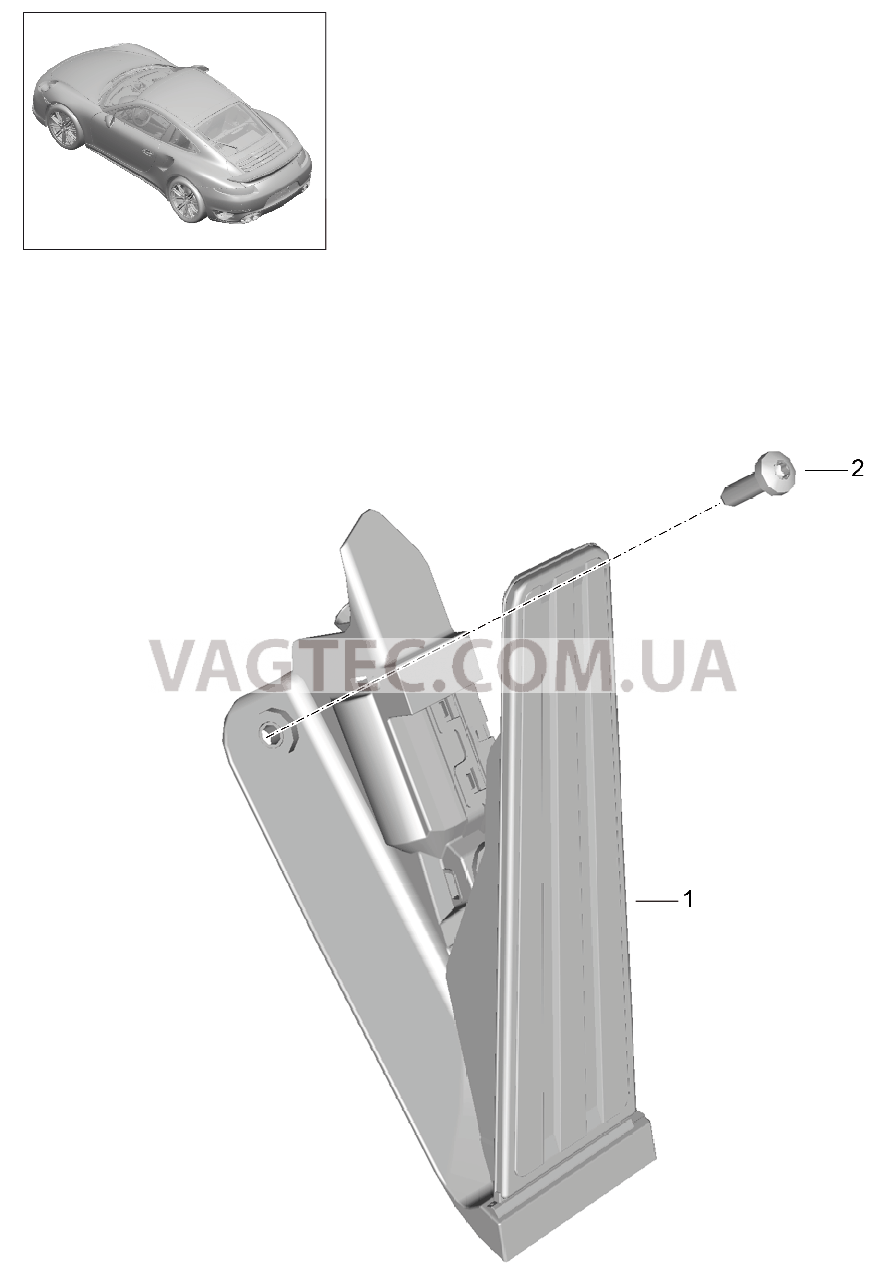702-010 Педальный механизм, Привод акселератора для PORSCHE Porsche991Turbo 2014-2017