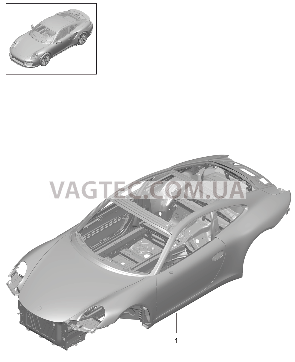 801-000 Силовая структура кузова для PORSCHE Porsche991Turbo 2014-2017USA
