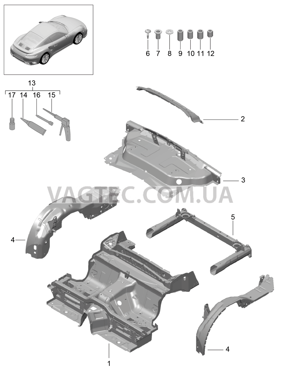 801-035 Задняя подвеска для PORSCHE Porsche991Turbo 2014-2017