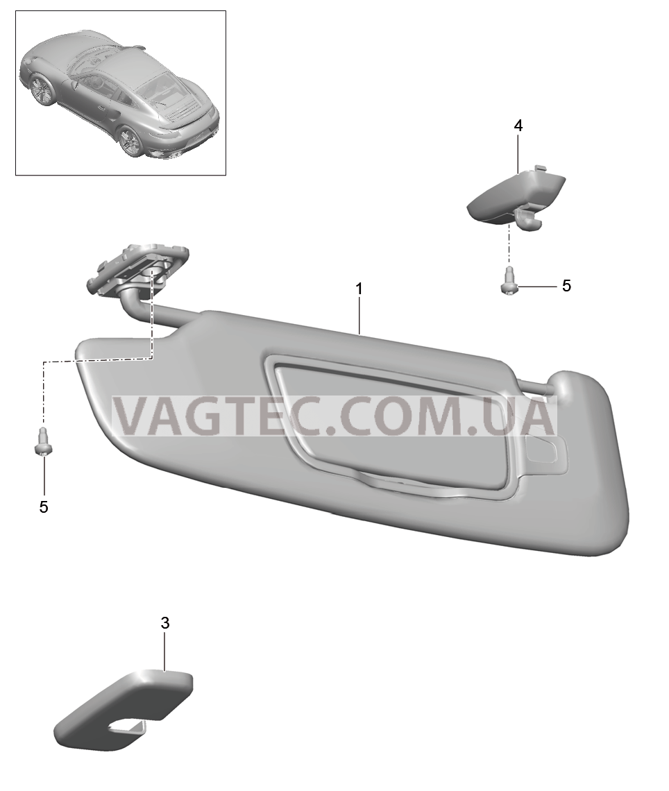 807-065 Солнцезащитные козырьки для PORSCHE Porsche991Turbo 2014-2017