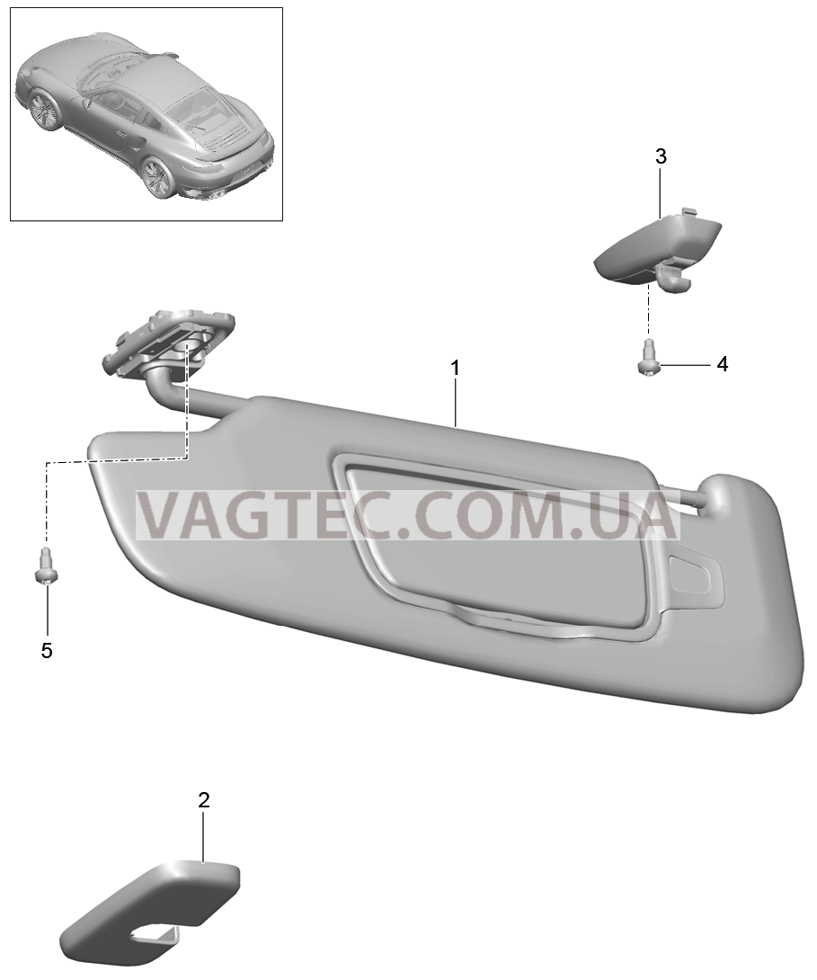 807-070 Солнцезащитные козырьки для PORSCHE Porsche991Turbo 2014-2017