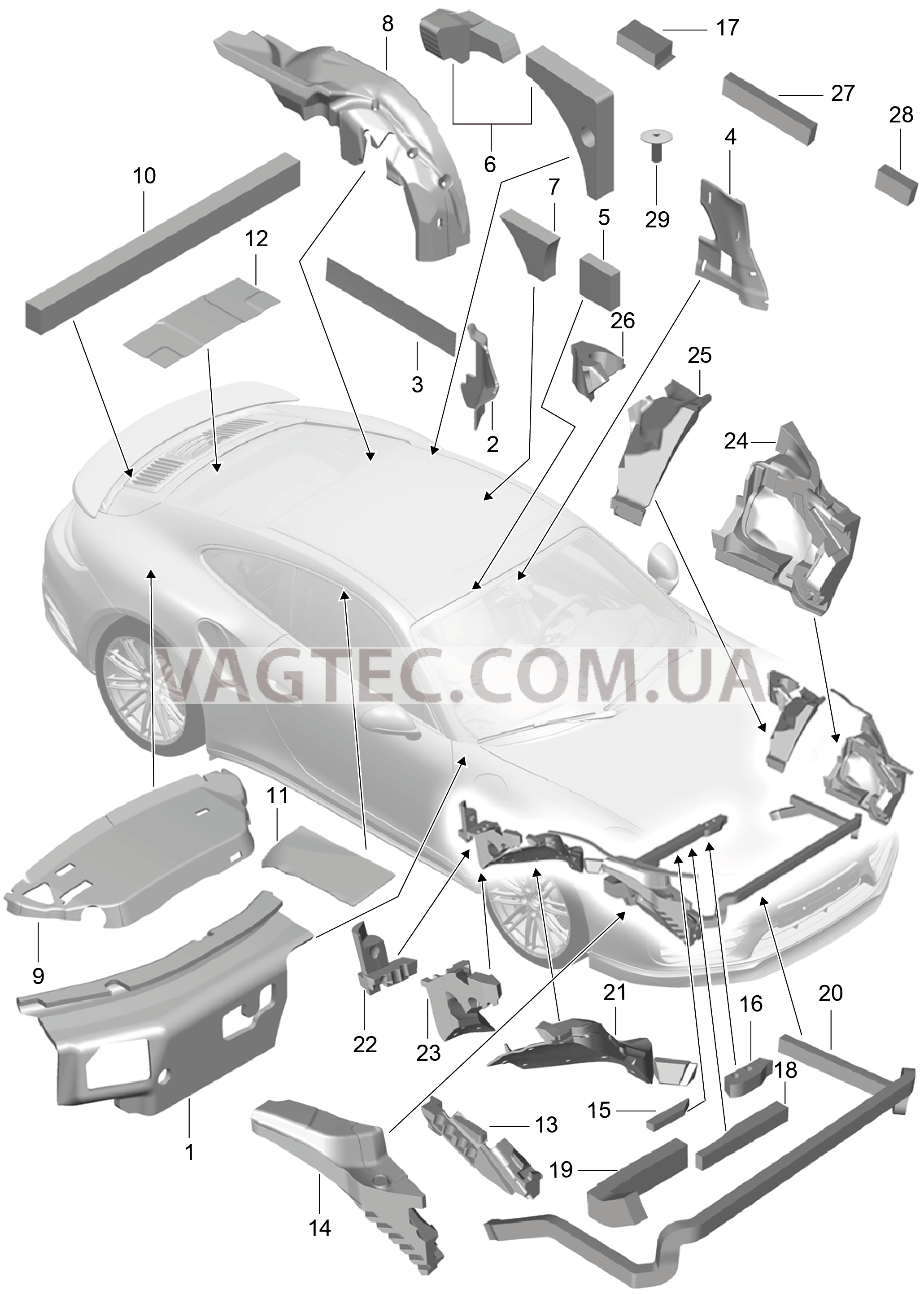 807-081 Кузов, Звукоизоляция 1
						
						COUPE для PORSCHE Porsche991Turbo 2014-2017USA