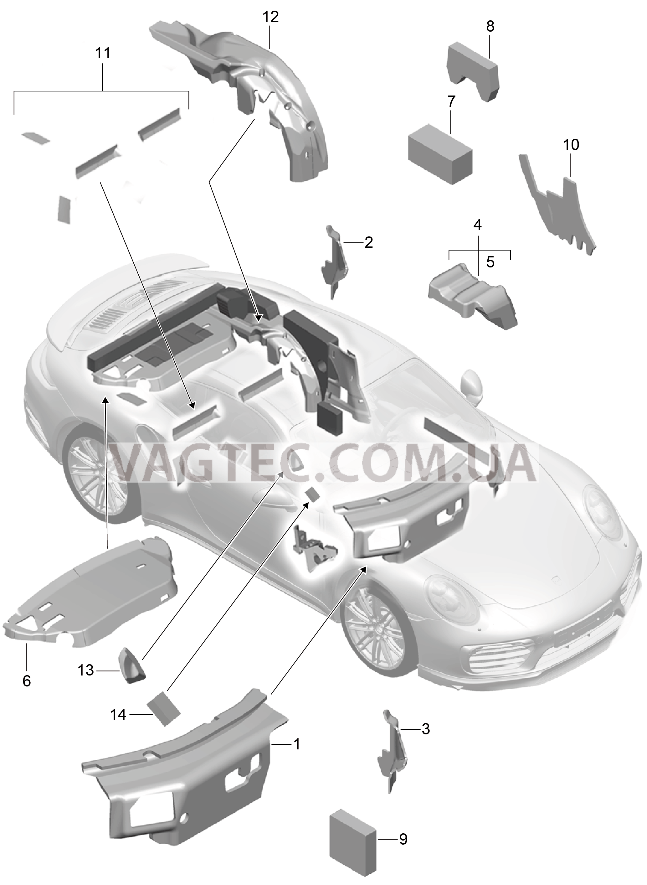807-083 Кузов, Звукоизоляция 1
						
						CABRIO для PORSCHE Porsche991Turbo 2014-2017