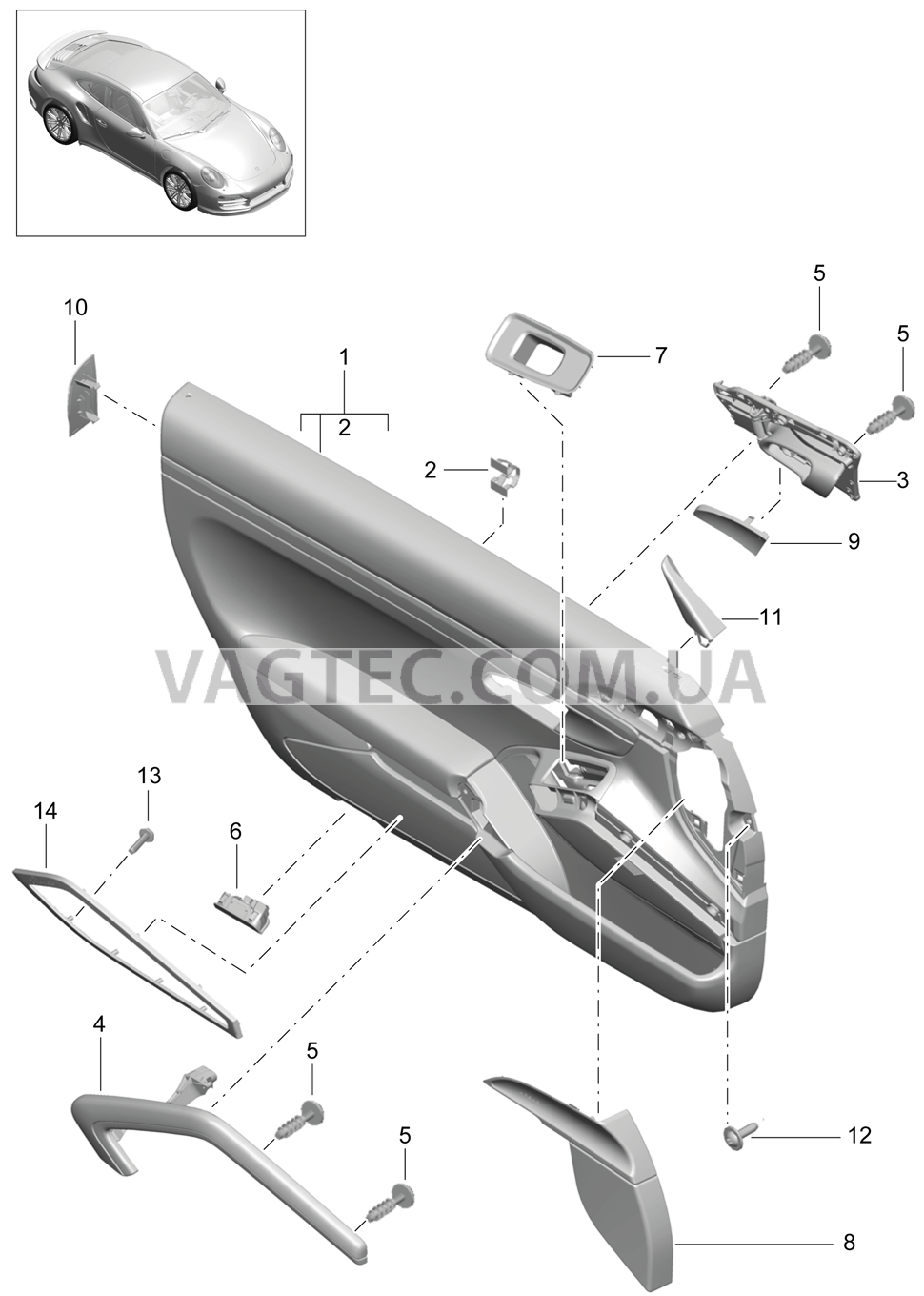 808-040 Обшивка двери, Детали, Декоративн.панель, Углерод
						
						IXWC для PORSCHE Porsche991Turbo 2014-2017